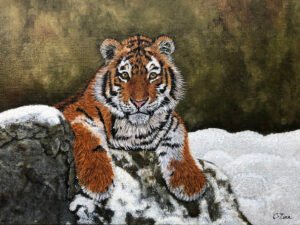 Tiger Cub (Snowed In) Fine Art Print